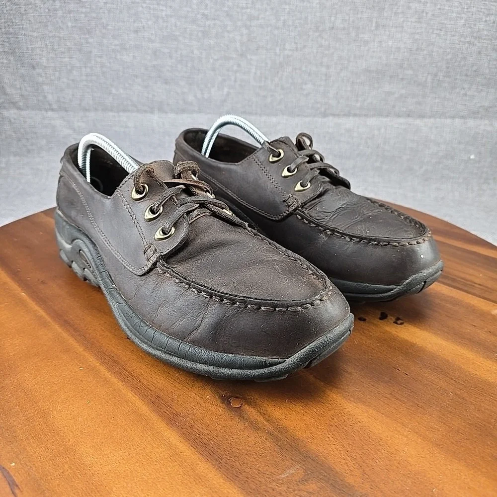 Merrell Jungle Sport Chocolate Brown Leather Boat Shoes Mens 9.5 Womens 11 99301